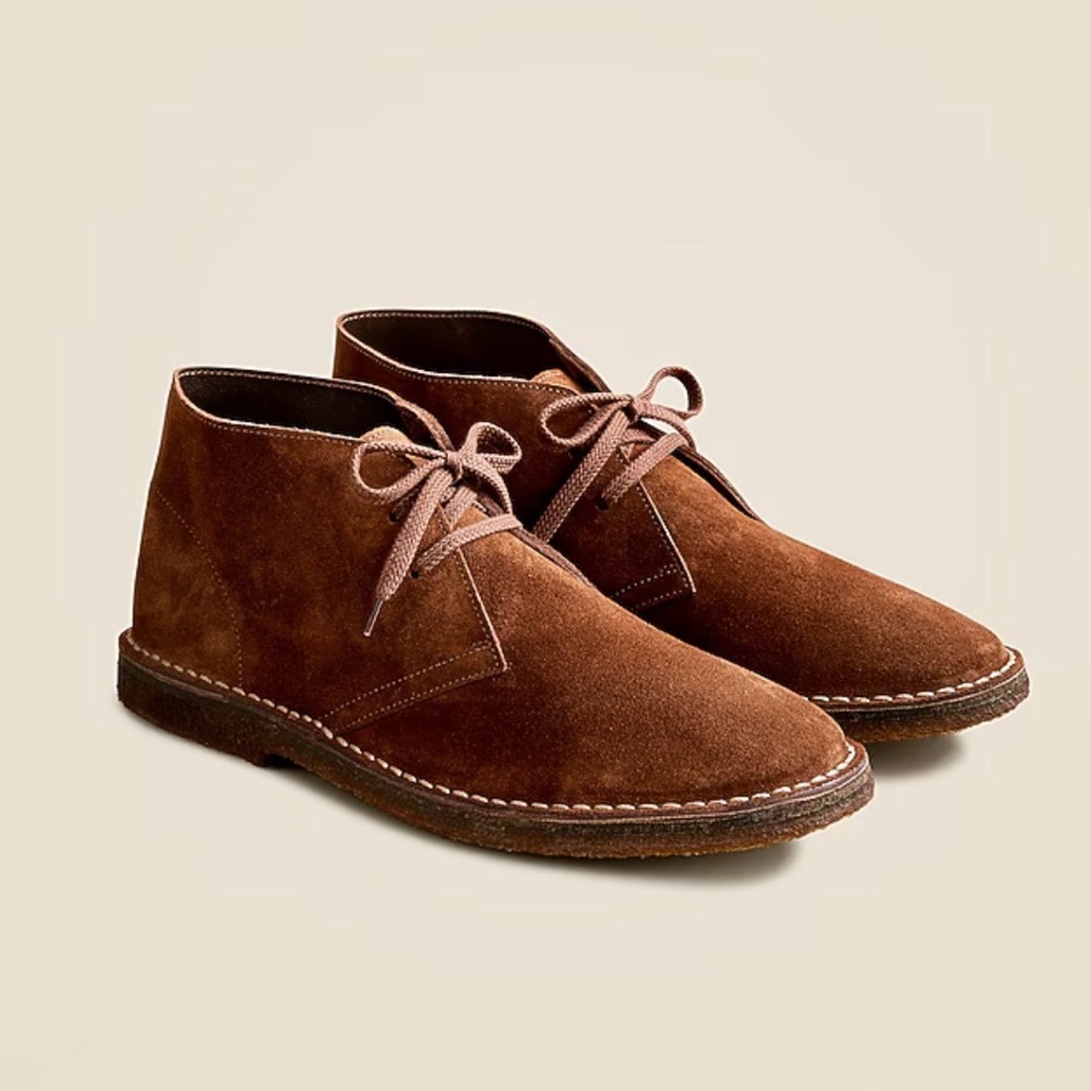 J.Crew Adults' 1990 MacAlister Boots Suede Leather Auburn Brown Size 7 M PP2015